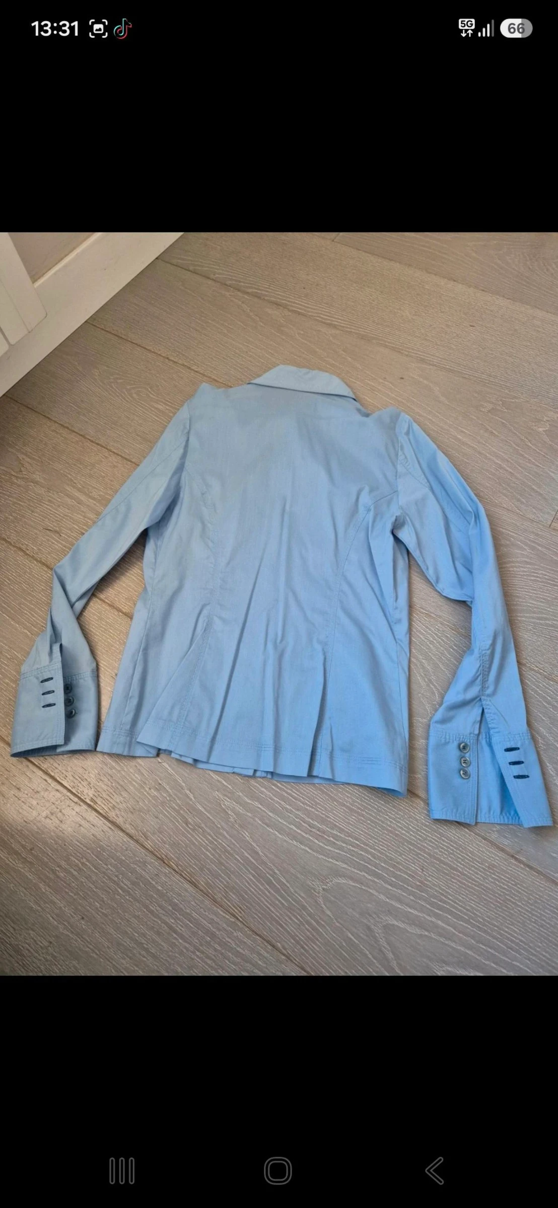 Blusa azul manga larga. Caramelo. Tamanho 42 – photo 4